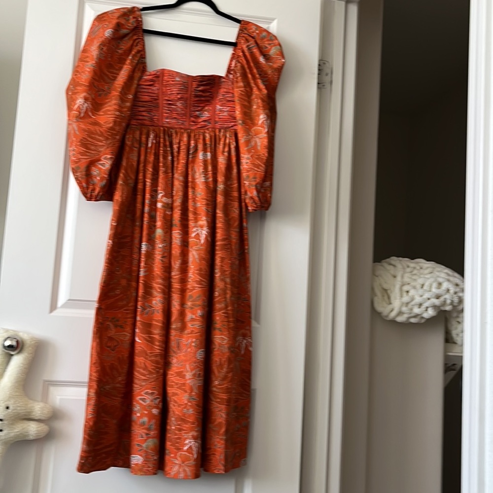 graphic-print square-neck midi dress - Picture 5 of 11